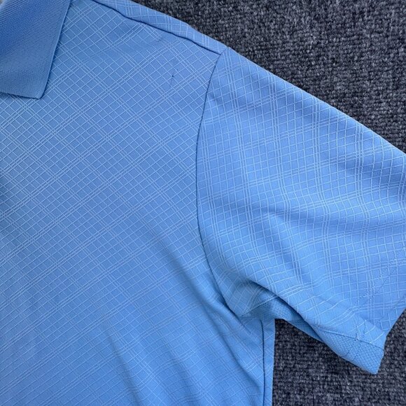 Adidas Golf Climacool Polo Shirt Short Sleeve Blue Geometric Men’s Casual Top - Picture 8 of 12